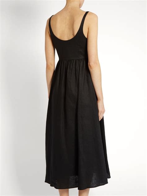 Lace Up Midi Linen Dress Mara Hoffman Matchesfashion Com Fashion Women Wear Linen Dress
