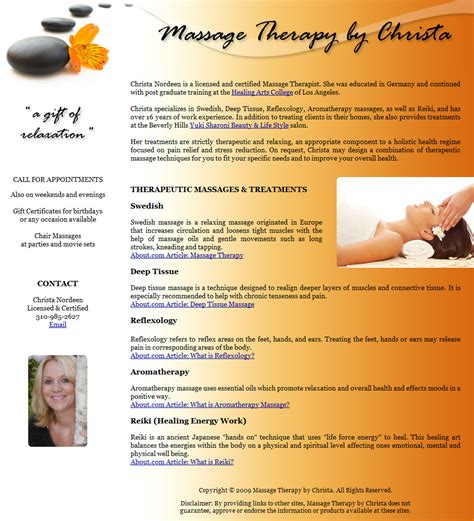 Massage Therapy By Christa Website Andrea Lotz