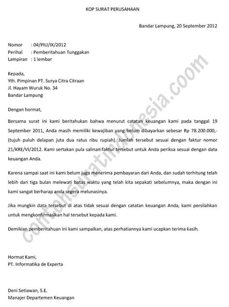 Surat kuasa dibuat ketika kita berhalangan melakukan hal penting, sehingga. Contoh Surat Penagihan Hutang / Pemberitahuan Tunggakan ...