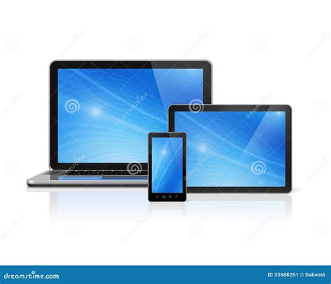 Laptop Mobile Phone And Digital Tablet Pc Stock Image Image 33688261