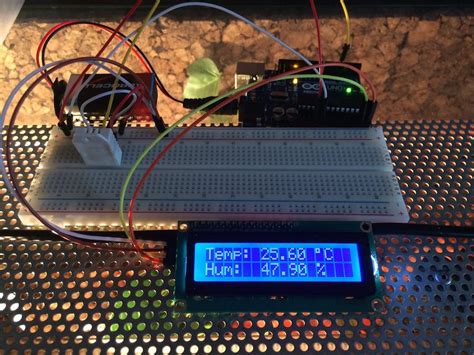 Arduino Dth22 Humidity Temperature With Lcd I2c 16x2 Display Arduino