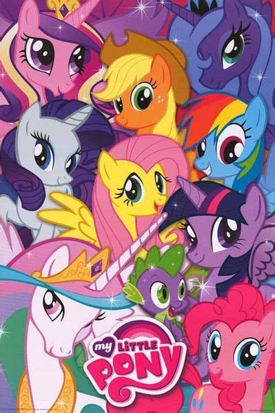 My Little Pony Cast Art Collage Cartoon Poster 24x36 My Little Pony