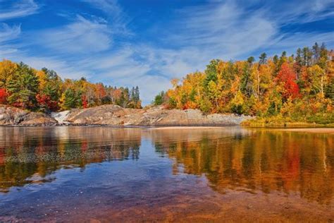 Canada Ontario Chutes Provincial Park Reflections On Aux Sables