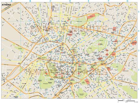 Athens is the capital and largest city of greece. athens city map