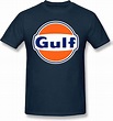 Men's Gulf Oil Logo Pure Cotton Navy T Shirt: Amazon.co.uk: Clothing