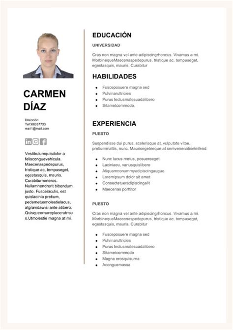 Un editor de cvs que te ayudará a conseguir un empleo. Currículum Fenice 2021 gratis | TuPlantilla.com