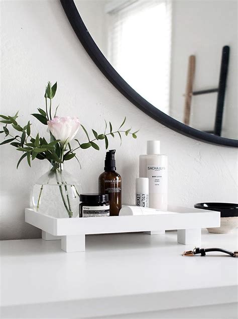 bathroom vanity tray ideas  organizing   sleek