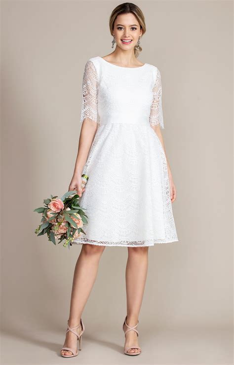 Evie Lace Dress Short Ivory By Alie Street Vestido De Casamento
