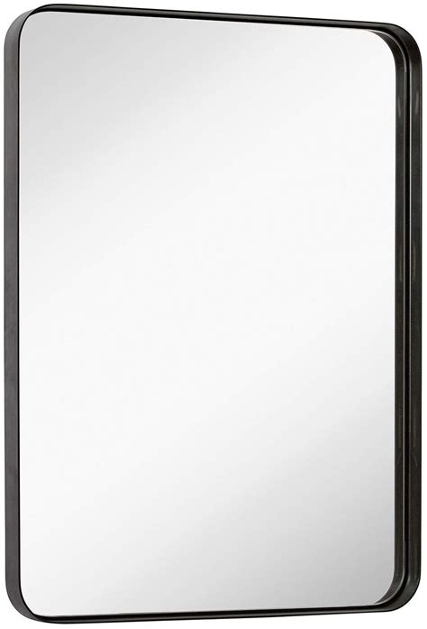 Hamilton Hills Contemporary Brushed Metal Wall Mirror Glass Panel