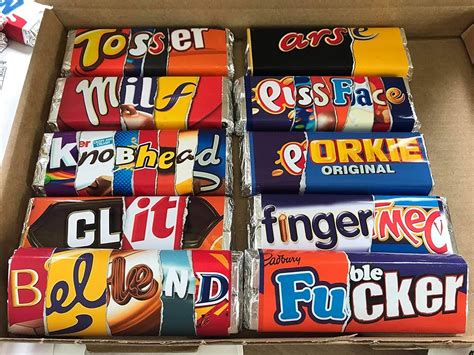 Pack Of 10 Funny Rude Swear Chocolate Bars Birthday Uk Handmade