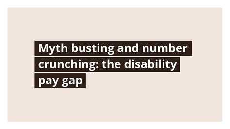 Myth Busting And Number Crunching The Disability Pay Gap