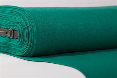 Pure 100 Linen Fabric Emerald Green Medium Weight Pre Washed Durable