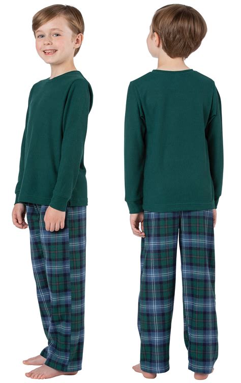 Heritage Plaid Thermal Top Boys Pajamas In Boys Pajamas And Onesies Size