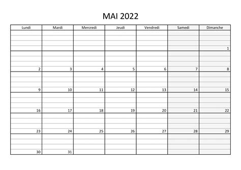 Calendrier Mai 2022 Calendriersu