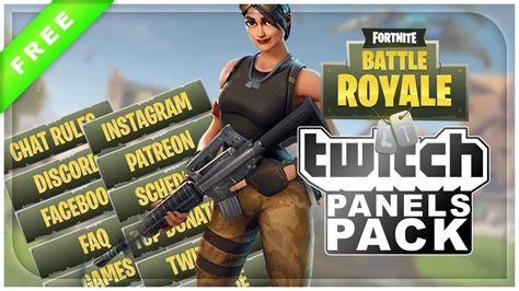 Fortnite Battle Royale Twitch Panels Free Download Youtube