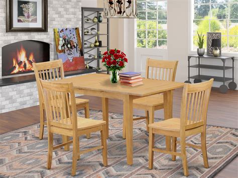 Nofk5 Oak W 5 Pc Dinette Set Dining Tables For Small