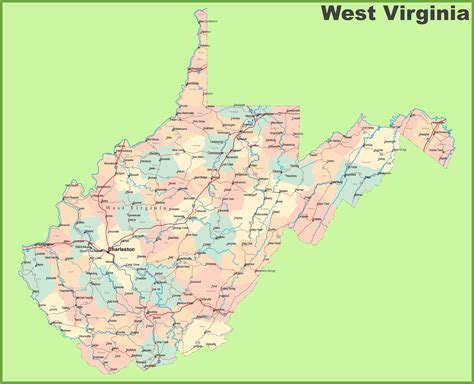 West Virginia State Map With Cities Zip Code Map