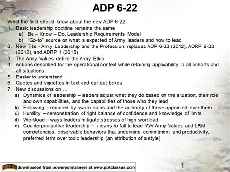 Adp 6 22 Army Leadership And The Profession 2019 Powerpoint Ranger
