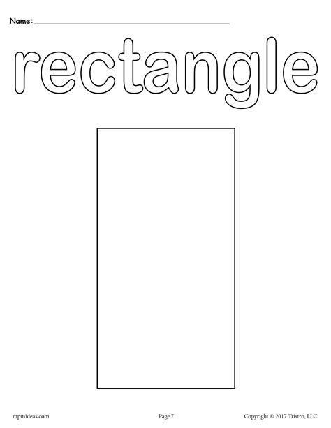Rectangle Coloring Page Shape Coloring Pages Shapes Preschool