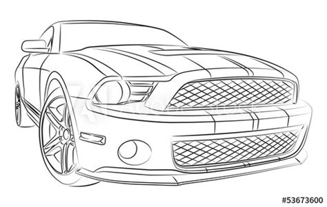 Art print size is 8,5 x 11 (of u een andere maat. Modern muscle car drawing - Buy this stock vector and ...