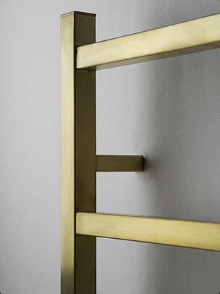 Combining a traditional design, the portland heated towel rail is ideal for any bathroom suite with it's chrome finish and premium heat output. Brushed Gold Ladder Towel Rail | Gold Towel Warmers ...