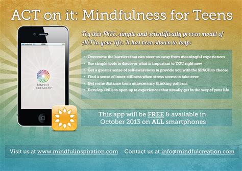 There's a meditation for that. ACT on it: Mindfulness for Teens will be FREE and ...