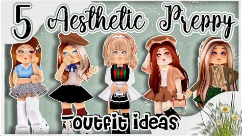5 Aesthetic Preppy Outfit Ideas 🤍 Royale High Roblox Youtube