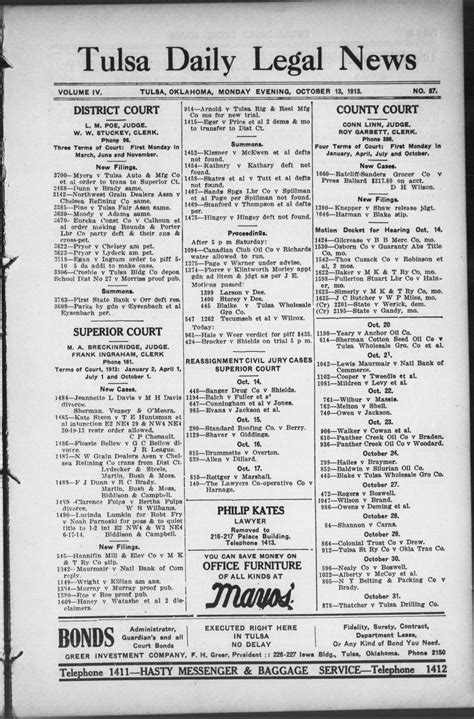 Tulsa Daily Legal News (Tulsa, Okla.), Vol. 4, No. 87, Ed. 1 Monday