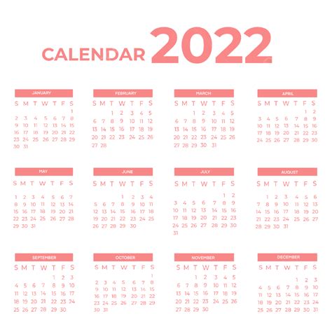 Pink 2022 Calendar Full Month 2022 2022 Calendar Pink Calendar Png