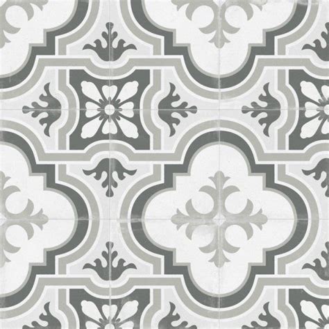Matte Gray Victorian Patterned Porcelain Tile Tile Patterns