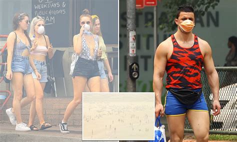 Sydney S Bondi Beach Babes Strip Down To Their Bikinis And Don Masks To Beat The Smoke Daily