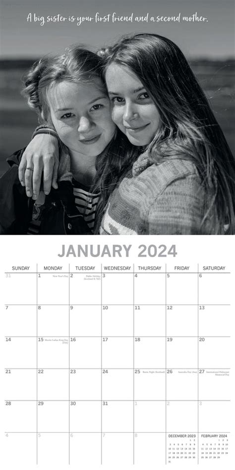 2024 Sisters Square Wall Calendar Motivational Calendars By The