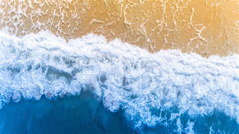 Download Blue Sea Waves Beach Seascape Aerial View