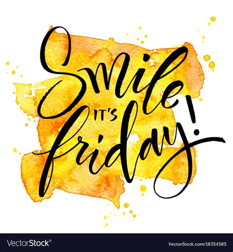 Smile It Is Friday Inspirational Quote Royalty Free Vector