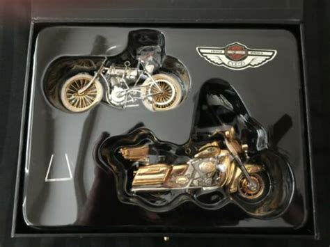 2003 Hallmark 100th Anniversary Edition Harley Davidson Set Of 2