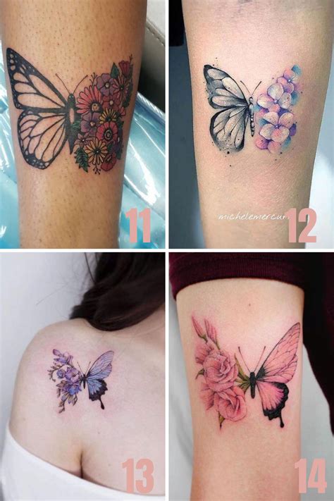 31 Beautiful Half Butterfly Half Flower Tattoo Ideas Tattooglee