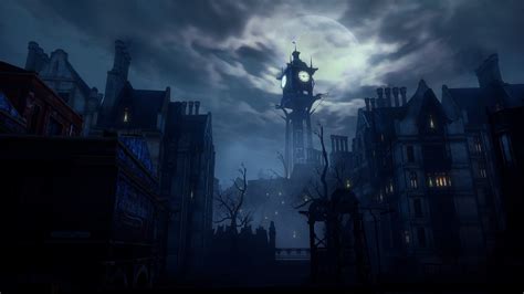 Sky Night Night City Moon Dishonored Wallpapers And