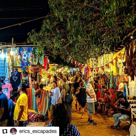 The Saturday Night Market Takes Place On The Busy Sands Of Arpora In