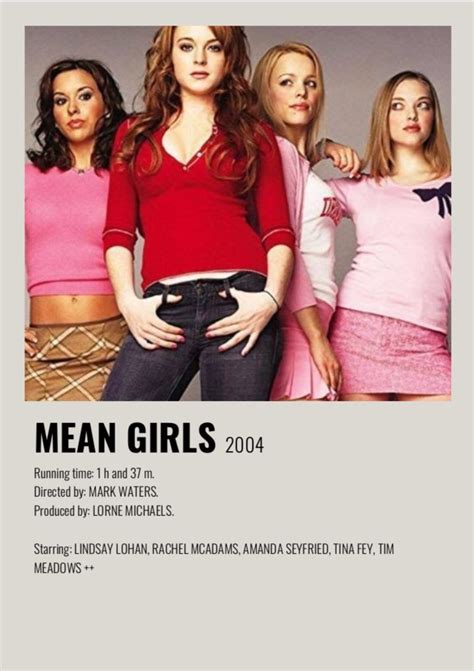 Mean Girls Movie Poster Affiche Film Film Style Minimaliste