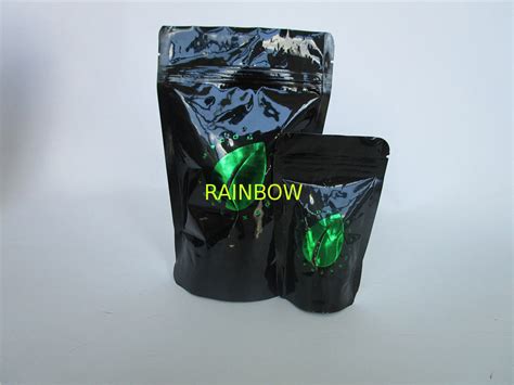 Black Plastic Ziplock Bags Medical Cannabis Tobacco Herbal Spice