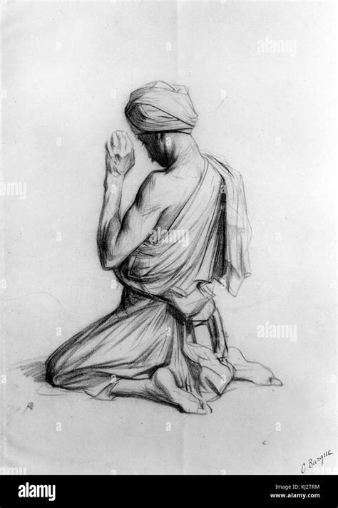 Charles Bargue Arab Kneeling In Prayer Walters 371328 Stock Photo