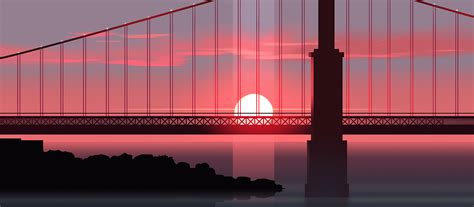 Bridge Sunset Minimal Art 4k Wallpaperhd Artist Wallpapers4k