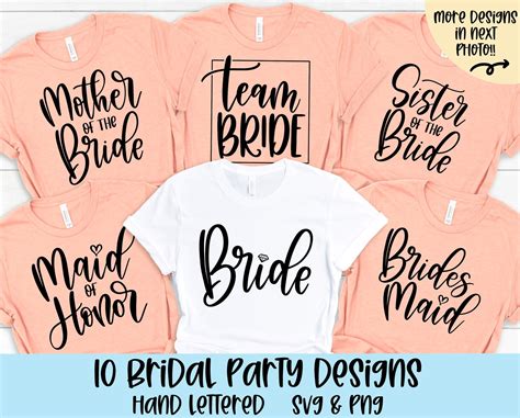 Bridal Party Svg Bundle Hand Lettered Bachelorette Shirt Svg Etsy