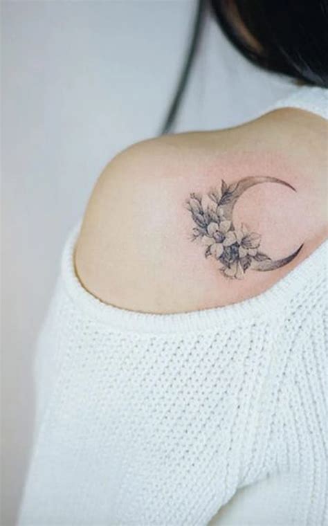 30 Crescent To Full Moon Tattoo Ideas Full Moon Tattoo Flower