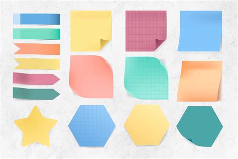 Colorful Sticky Note Vector Collection Premium Image By
