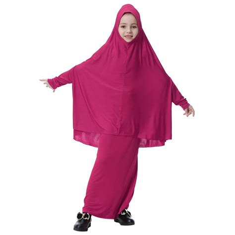 Buy Zhengpin Muslim Islamic Girls Abayas And Jilbabs Full Length Dresses Hijab Two Piece