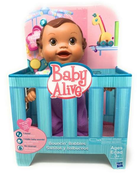 Baby Alive Bouncin Babbles Brunette Hispanic Doll Original Box With