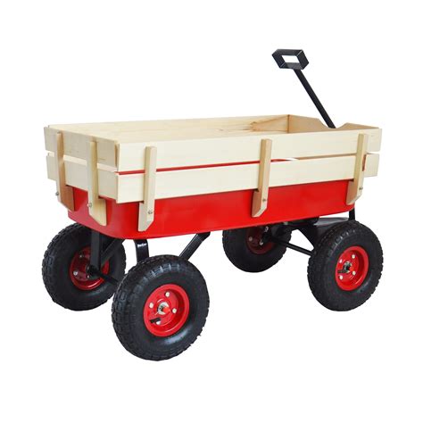 Buy Wagons For Kids Pull Along Toy Wagon With Wooden Panels Heavy