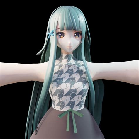 3d model game ready anime girl unreal cgtrader
