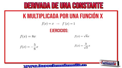 derivada de una constante k multiplicada por una función youtube